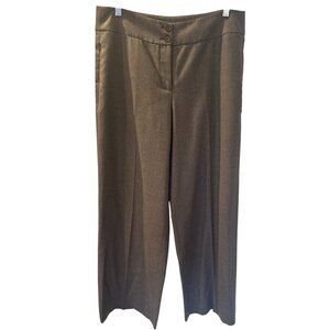 AKRIS Punto Women's Wool Pants Taupe Grey sz 8 Old Money Office Straight Leg